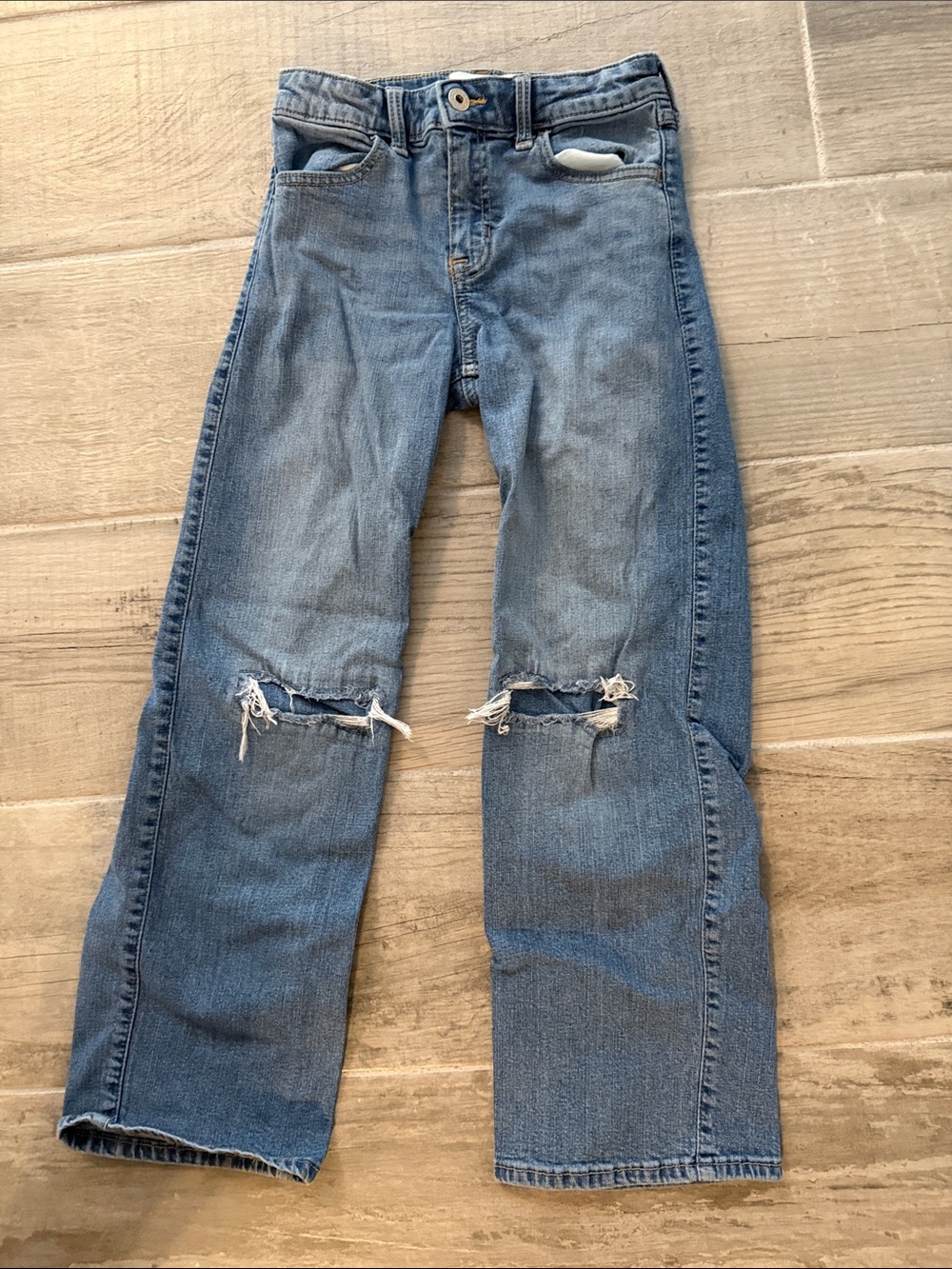 abercrombie kids Distressed Light Blue Straight Jeans